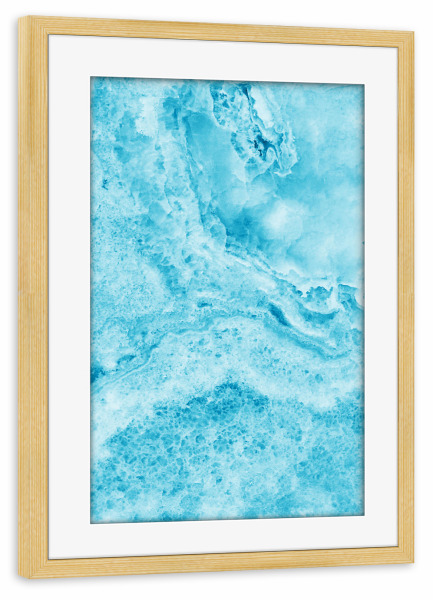 Poster mit Rahmen kiefer "Aqua Marble Texture" artboxONE - Abstrakt,Marmor - Marmor