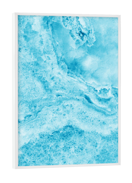 Poster mit weißem Rahmen "Aqua Marble Texture" artboxONE - Abstrakt,Marmor - Marmor
