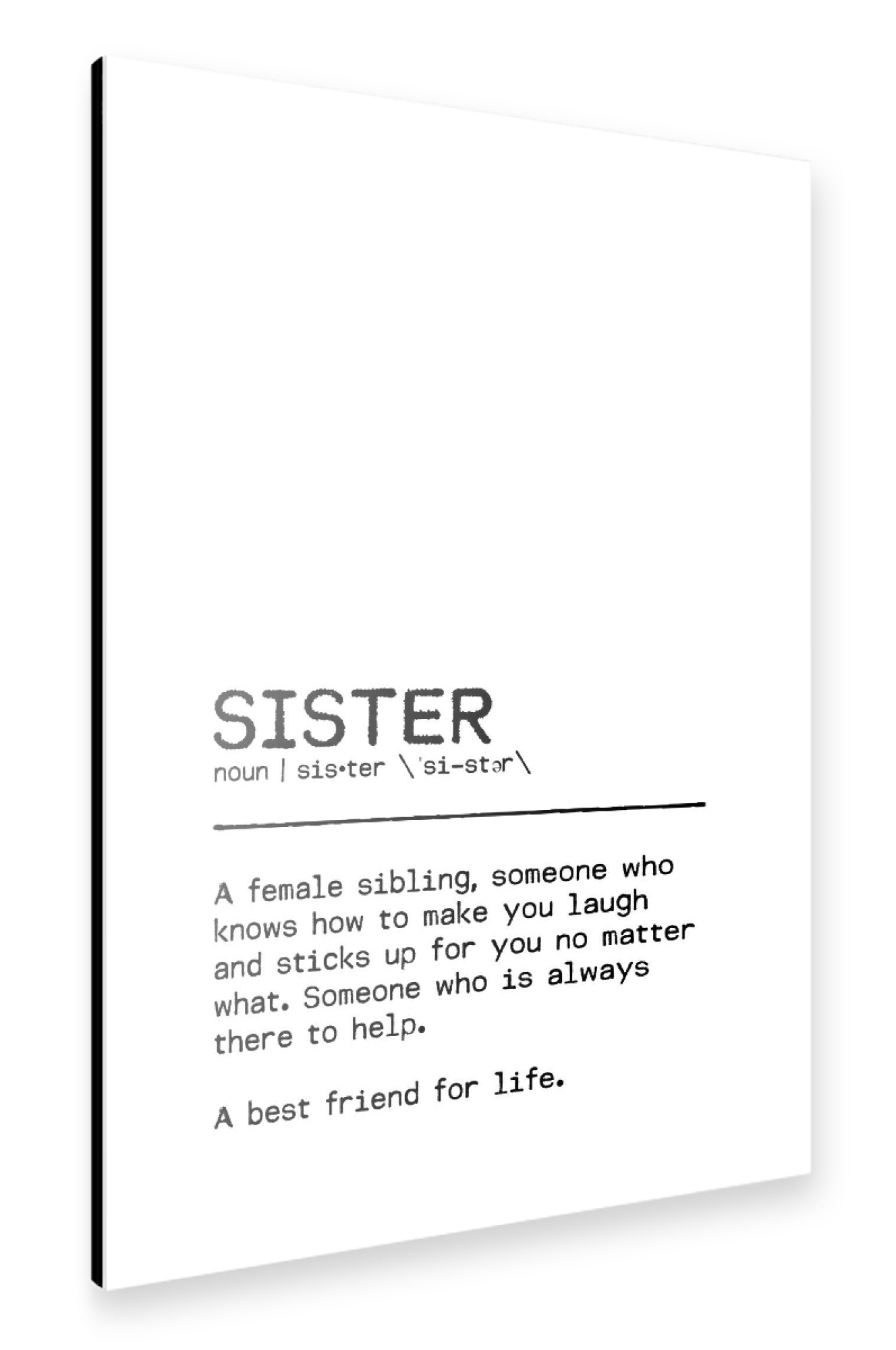 Alu-Dibond "Sister Quote Best Friend" 30x20 cm artboxONE