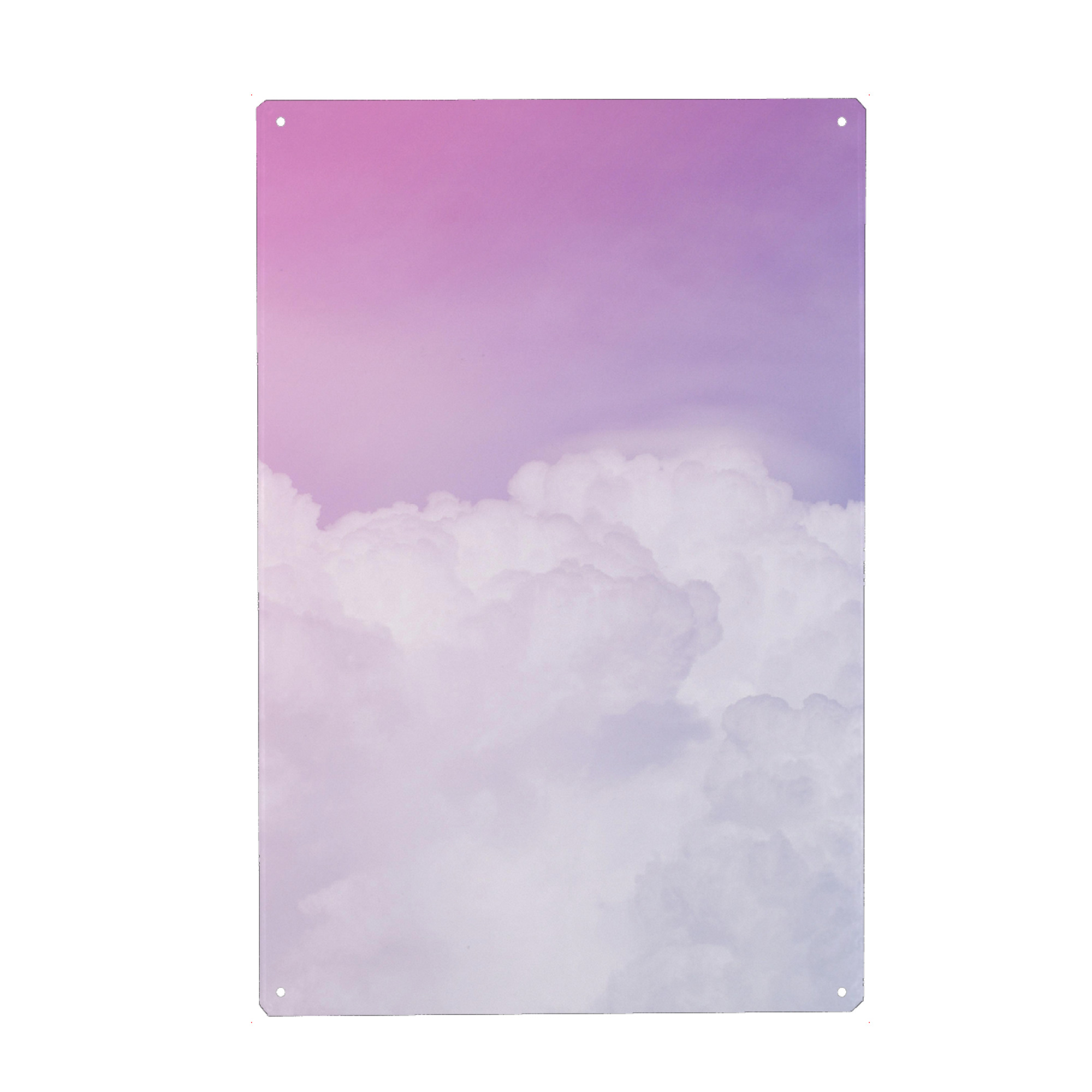 Metall Poster "Happy Pastel Clouds - Lila Pink" artboxONE - Abstrakt - Himmel,Wolken,Pastell,Lila wolken - Blechschild