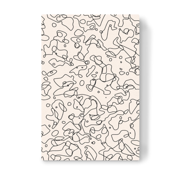 Leinwandbild "Randomness" artboxONE - Abstrakt,Schwarzweiß - Pattern,Pastel,Abstract,Random,Black,Pink,Hand made,Black lines,Line art,Lines