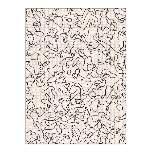 Puzzle Ravensburger "Randomness" artboxONE - Abstrakt,Schwarzweiß - Pattern,Pastel,Abstract,Random,Black,Pink,Hand made,Black lines,Line art,Lines