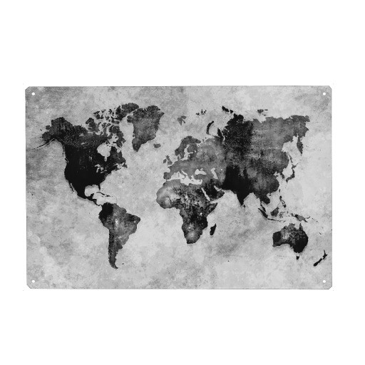 World map black and white