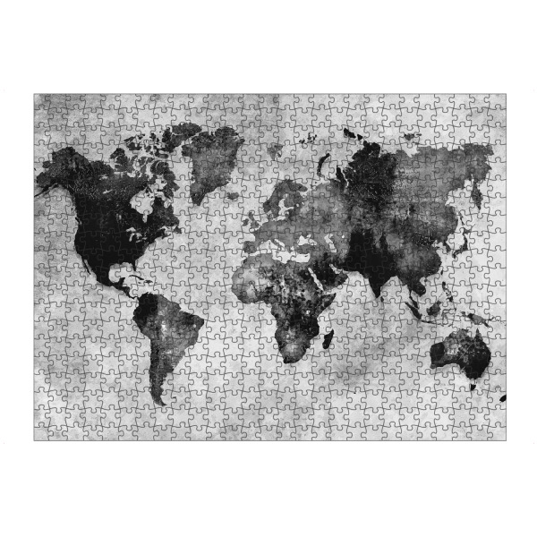 Puzzle Ravensburger "World map black and white" artboxONE - Reise,Schwarzweiß,Kartografie