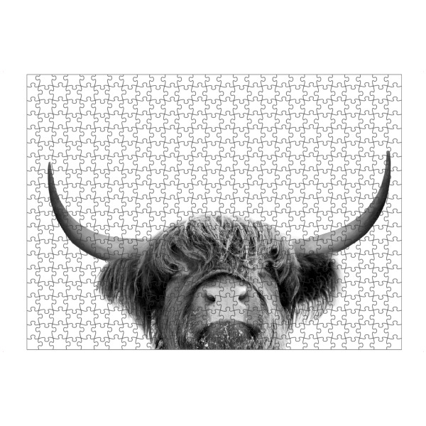 artboxONE Puzzle "Highland cow animal" artboxONE - Tiere,Schwarzweiß