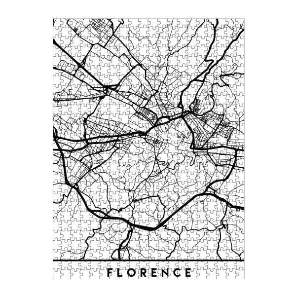 artboxONE Puzzle "FLORENCE ITALY BLACK CITY MAP" artboxONE - Städte,Schwarzweiß,Städte / Weitere,Kartografie