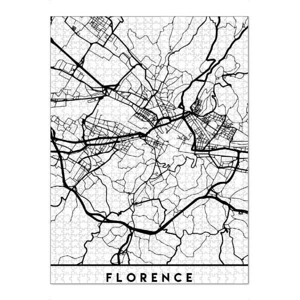 Puzzle Ravensburger "FLORENCE ITALY BLACK CITY MAP" artboxONE - Städte,Schwarzweiß,Städte / Weitere,Kartografie