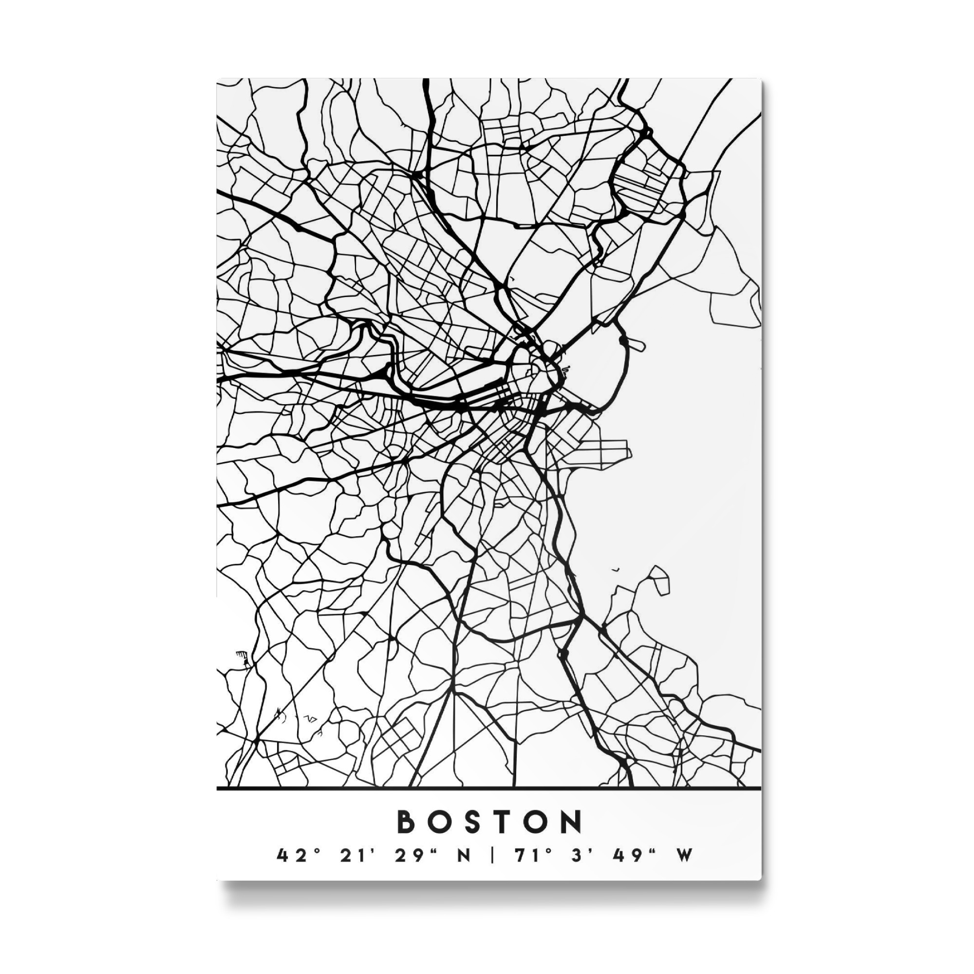 Galerie-Print "BOSTON MASSACHUSETTS CITY MAP ART" 75x50 cm artboxONE