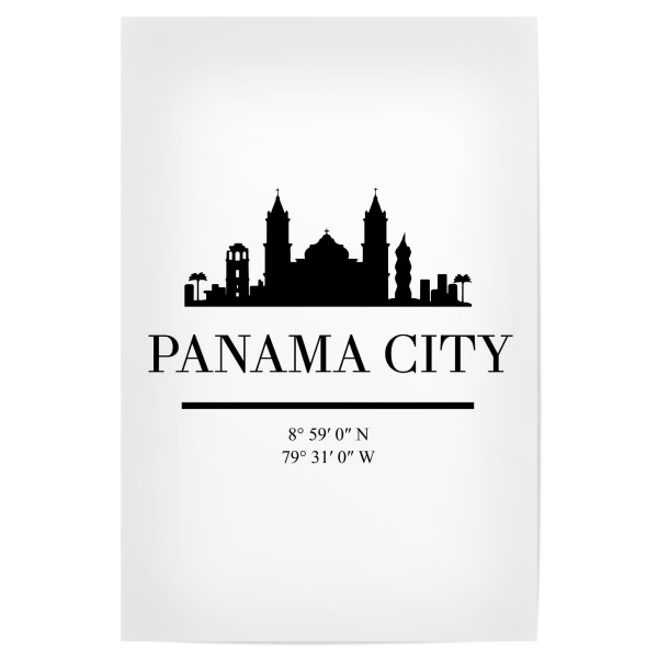 Poster "PANAMA CITY BLACK SKYLINE ART" artboxONE - Städte,Schwarzweiß,Städte / Weitere