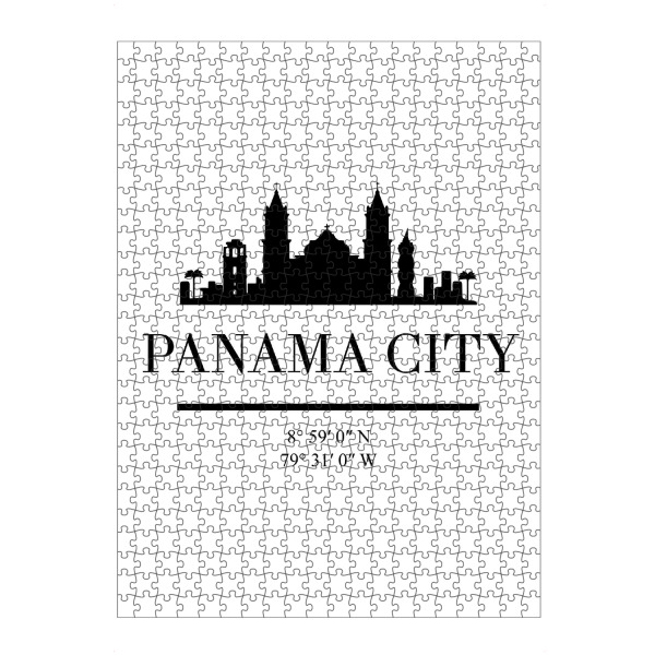artboxONE Puzzle "PANAMA CITY BLACK SKYLINE ART" artboxONE - Städte,Schwarzweiß,Städte / Weitere