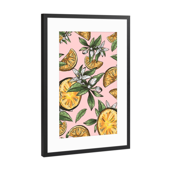 Poster mit Rahmen Schwarz (Metallic) "Lemon Crush" artboxONE - Floral,Essen & Trinken / Obst & Gemüse