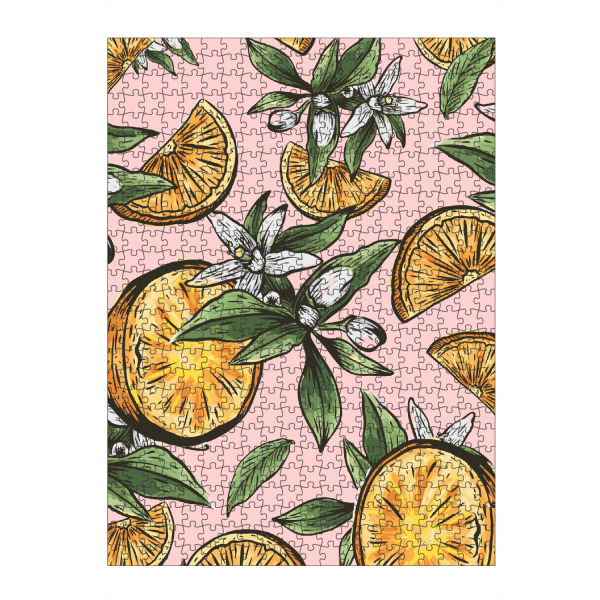 Puzzle Ravensburger "Lemon Crush" artboxONE - Floral,Essen & Trinken / Obst & Gemüse - Pattern,Fruit,Tropical,Lemon,Blush,Exotic,Summer,Leaves