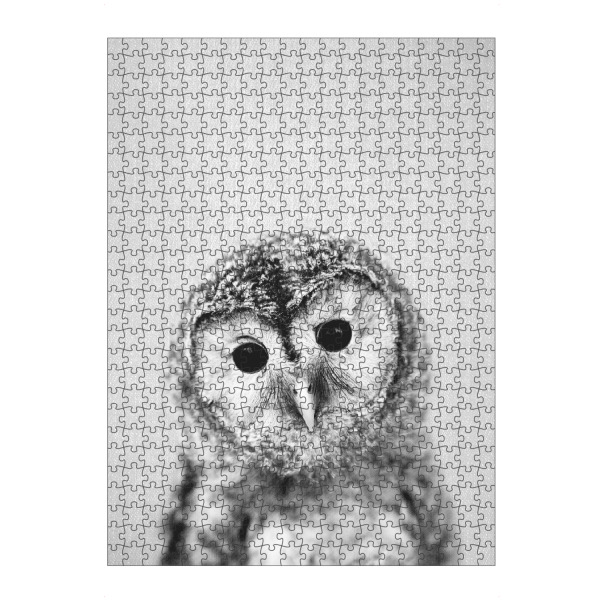 Puzzle Ravensburger "Baby Owl - Black & White" artboxONE - Tiere,Schwarzweiß - Animal,Baby,Portrait,Owl - Bild animal