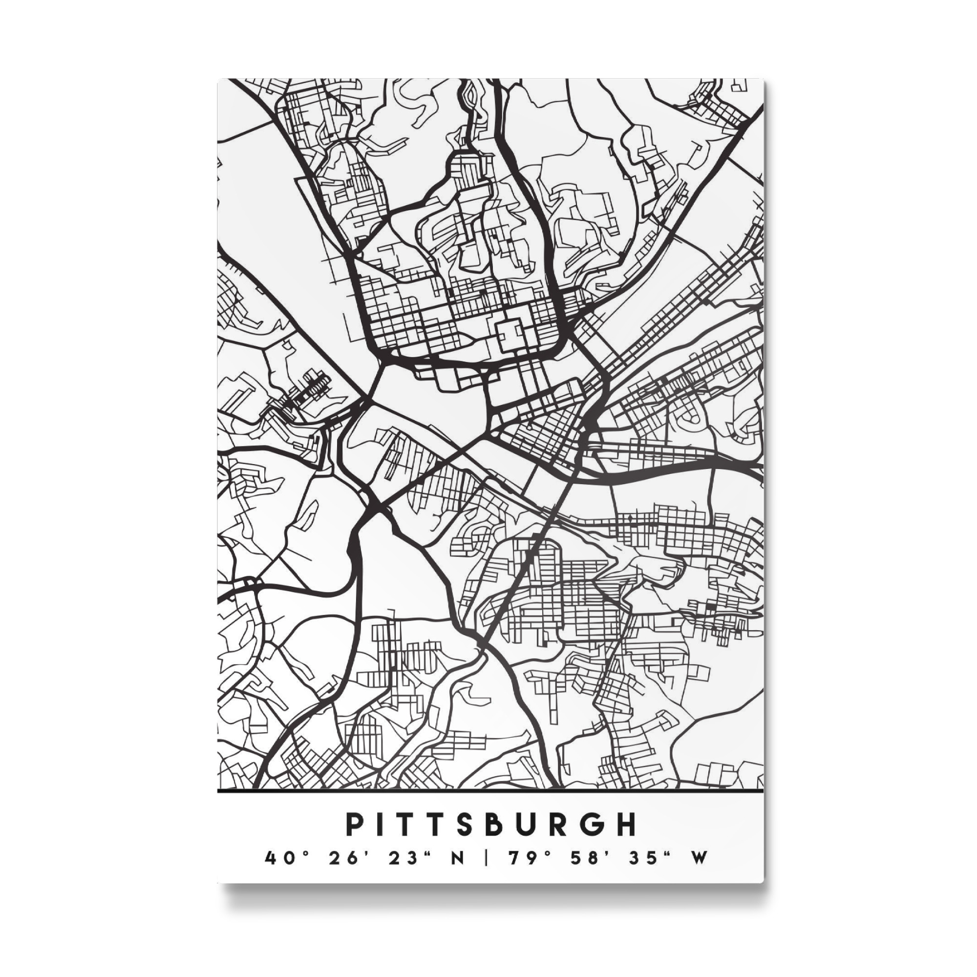 Galerie-Print "PITTSBURGH PENNSYLVANIA CITY MAP" 75x50 cm artboxONE