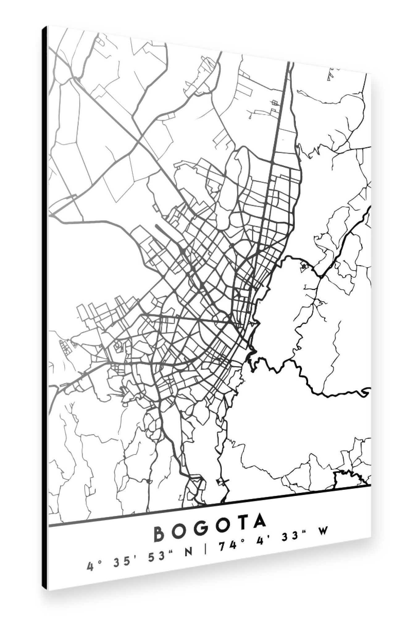Alu-Dibond "BOGOTA COLOMBIA BLACK CITY MAP" 30x20 cm artboxONE