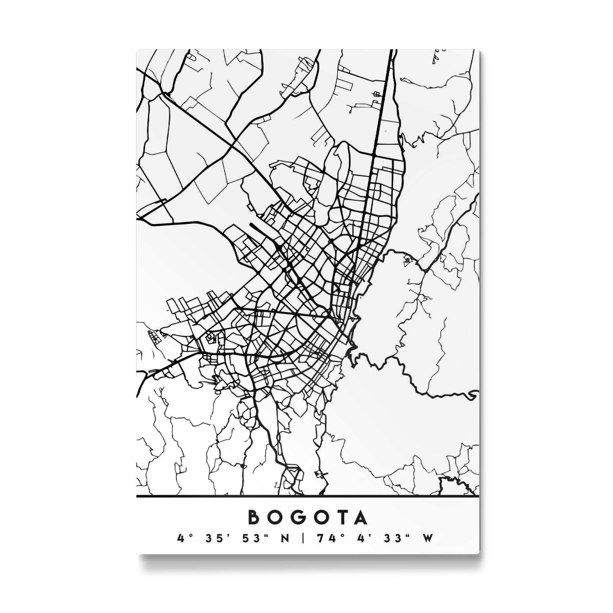 Galerie-Print "BOGOTA COLOMBIA BLACK CITY MAP" 75x50 cm artboxONE