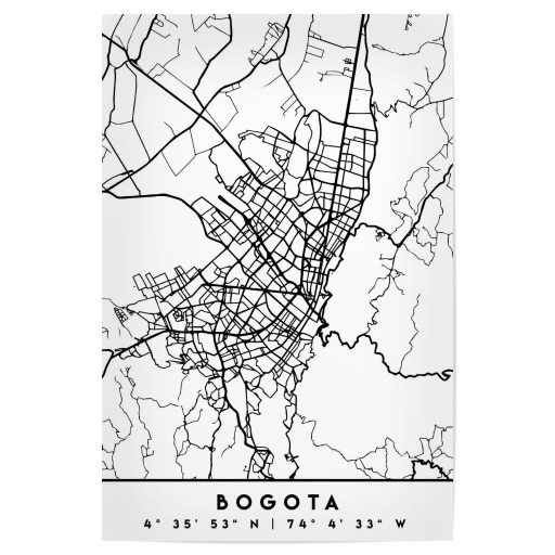Bogota Colombia Street Map Art Als Poster Bei Artboxone Kaufen