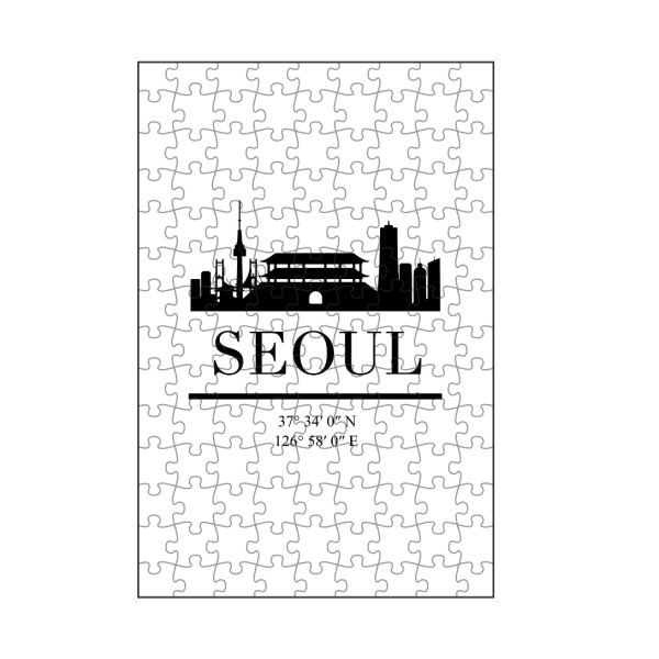 artboxONE Puzzle "SEOUL SOUTH KOREA BLACK SKYLINE" artboxONE - Städte,Schwarzweiß,Städte / Weitere