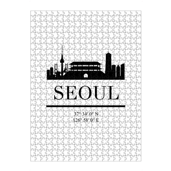 Puzzle Ravensburger "SEOUL SOUTH KOREA BLACK SKYLINE" artboxONE - Städte,Schwarzweiß,Städte / Weitere
