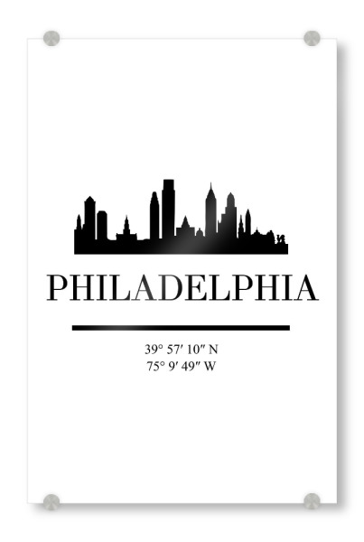 Acrylglasbild "PHILADELPHIA PENNSYLVANIA ART" artboxONE - Städte,Schwarzweiß,Städte / Weitere