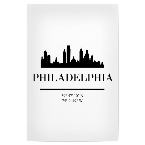 Poster "PHILADELPHIA PENNSYLVANIA ART" artboxONE - Städte,Schwarzweiß,Städte / Weitere
