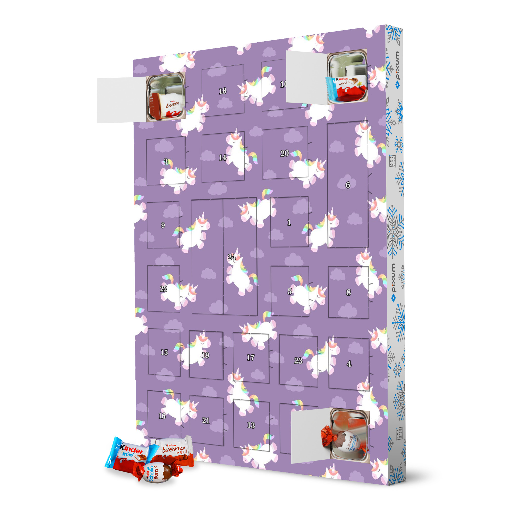 Adventskalender XXL mit Produkten von Kinder Flying Chubby Unicorn artboxONE Adventskalender Für Kinder