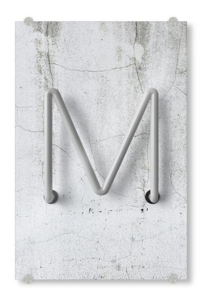 Acrylglasbild "Neon Alphabet Off - M" artboxONE - Buchstaben / M - Buchstabenset-neon2,Buchstabe-m,M,Buchstabe,Abc,Alphabet,Neon sign,Neon art