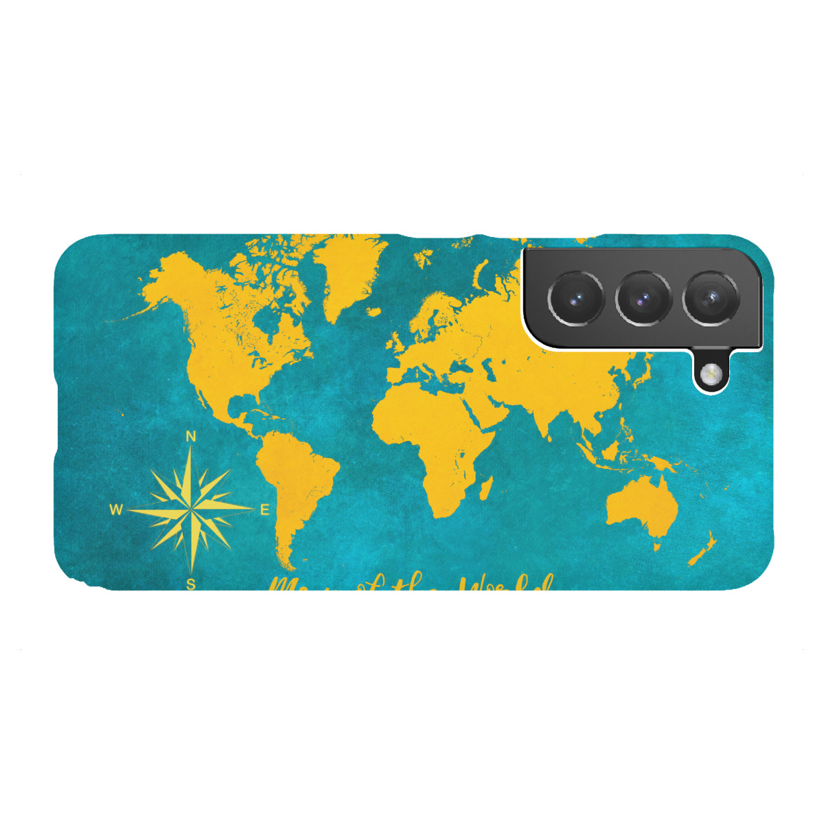 Samsung Galaxy "World map yellow blue" Premium-Case Handyhülle artboxONE