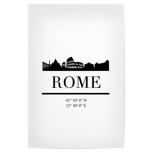 ROME ITALY BLACK SKYLINE ART