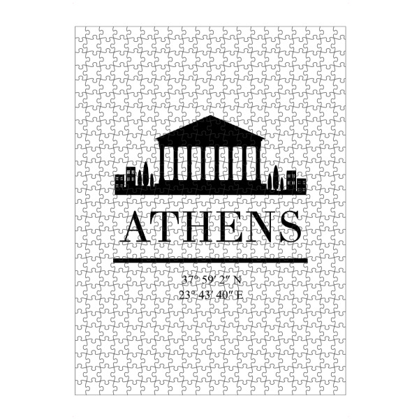 artboxONE Puzzle "ATHENS GREECE BLACK SKYLINE ART" artboxONE - Städte,Schwarzweiß,Städte / Weitere - Athen,Griechenland,Skline,Koordinaten