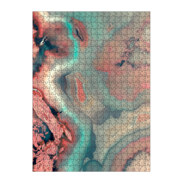 artboxONE Puzzle "Living Coral and Water Agate" artboxONE - Abstrakt,Marmor - Living coral,Teal,Agate,Gemstone,Mineral - Bild living coral