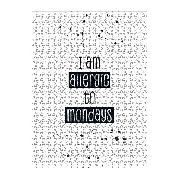 artboxONE Puzzle "Text Art ALLERGIC TO MONDAYS" artboxONE - Typografie,Schwarzweiß - Montag,Mondays,Allergie,Allergic - Bild montag