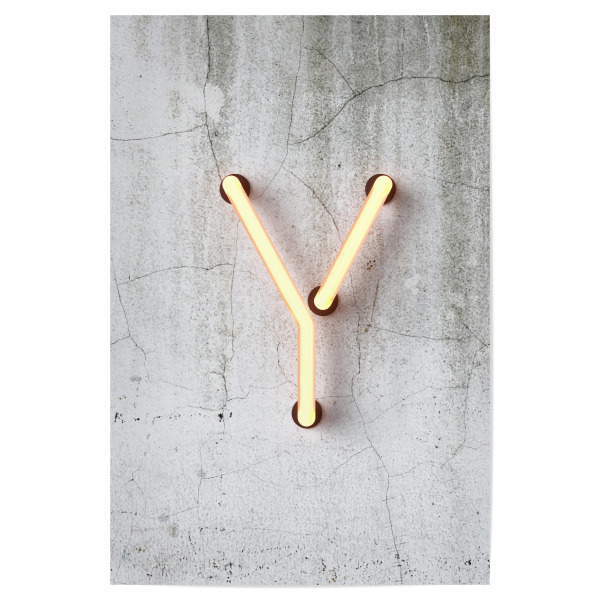 Poster "Neon Alphabet On - Y" artboxONE - Buchstaben / Y - Buchstabenset-neon1,Buchstabe-y,Y,Abc,Buchstabe,Neon sign,Neon art