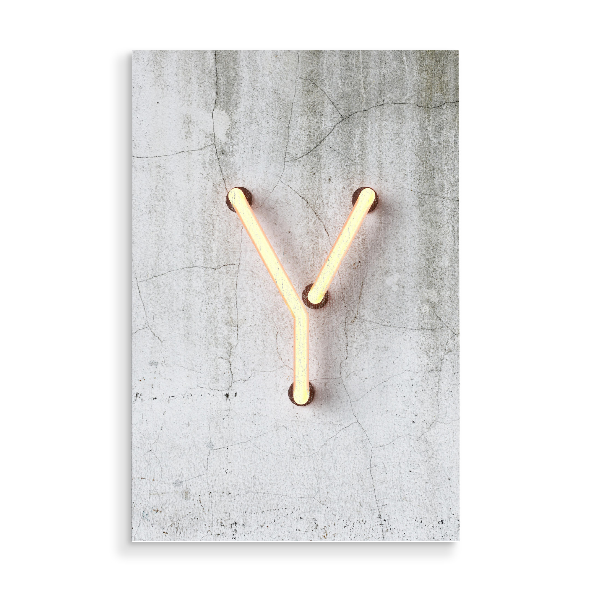 Holzbild "Neon Alphabet On - Y" artboxONE - Buchstaben / Y - Buchstabenset-neon1,Buchstabe-y,Y,Abc,Buchstabe,Neon sign,Neon art