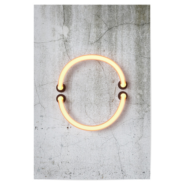 Poster 30x20 cm "Neon Alphabet On - O" artboxONE - Buchstaben / O - Buchstabenset-neon1,Buchstabe-o,Alphabet,Abc,Neon sign,Neon art