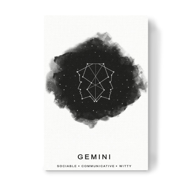 Leinwandbild "Gemini Zodiac" artboxONE - Abstrakt,Schwarzweiß,Galaxy