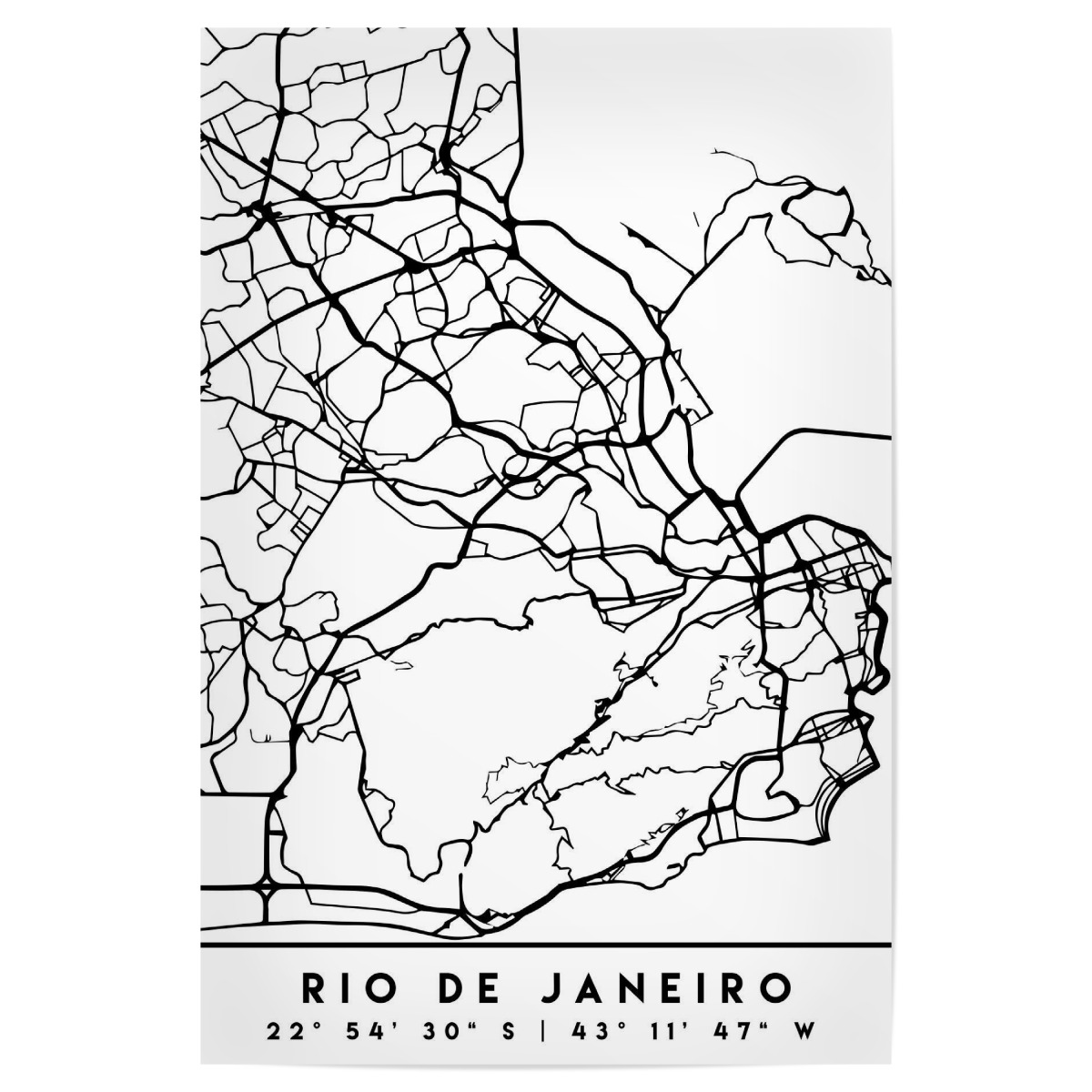 Rio De Janeiro Brazil City Map Als Poster Bei Artboxone Kaufen
