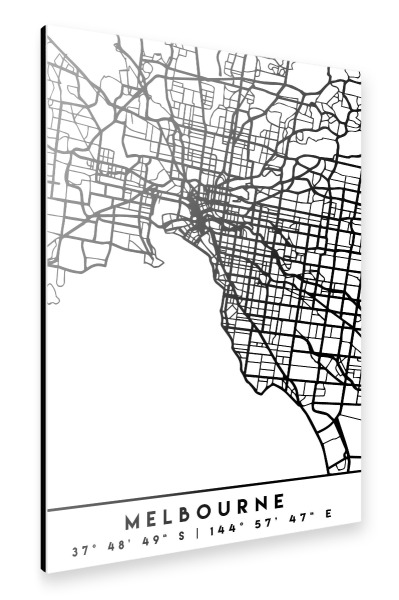 Alu-Dibond "MELBOURNE AUSTRALIA CITY MAP" 30x20 cm artboxONE
