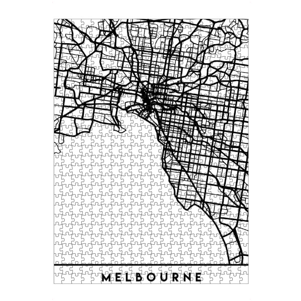 artboxONE Puzzle "MELBOURNE AUSTRALIA CITY MAP" artboxONE - Städte,Schwarzweiß,Städte / Weitere,Kartografie