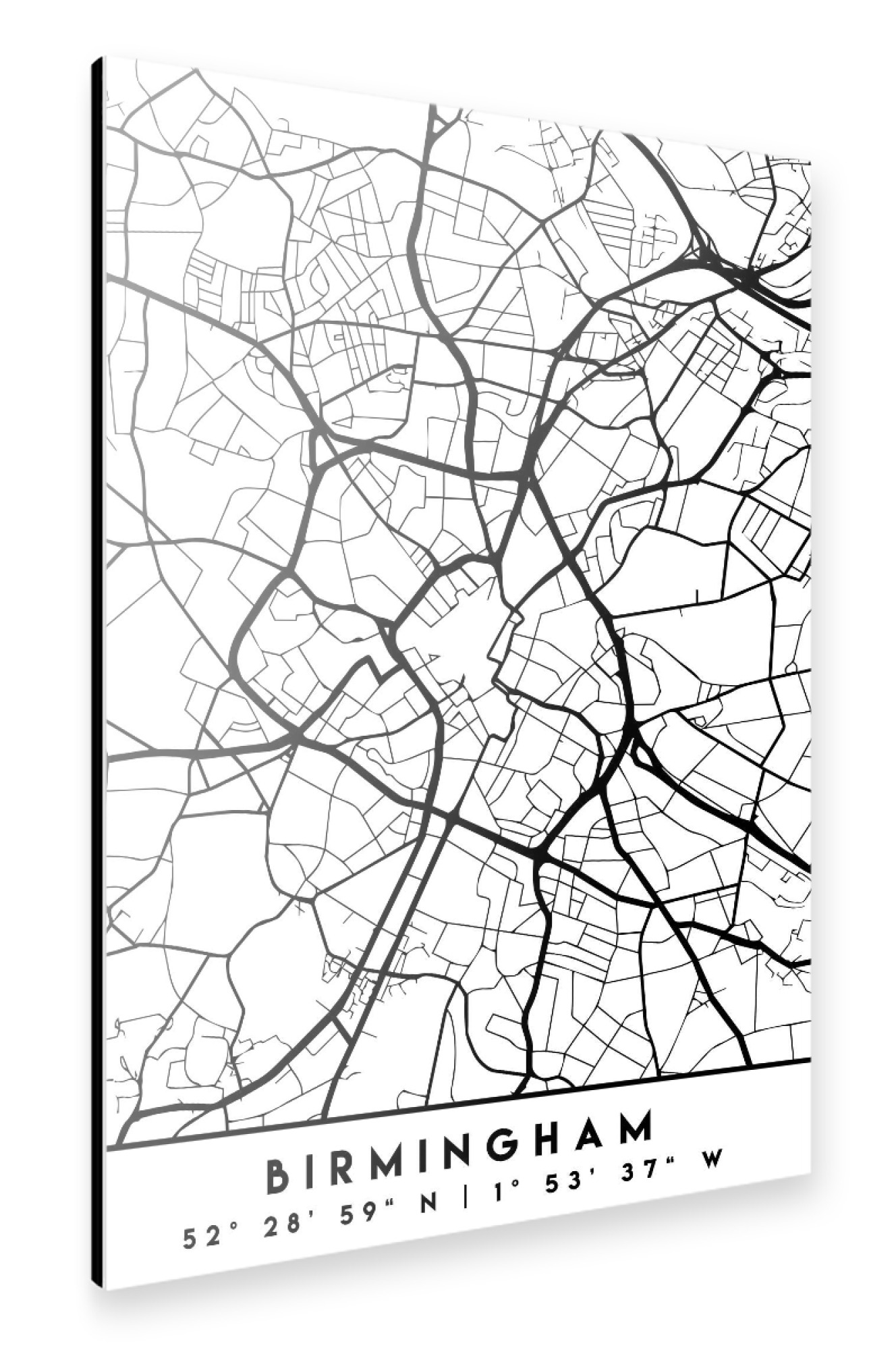 Alu-Dibond "BIRMINGHAM ENGLAND CITY MAP" 75x50 cm artboxONE
