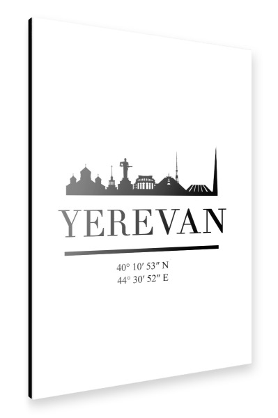 Alu-Dibond "YEREVAN ARMENIA BLACK SKYLINE ART" 30x20 cm artboxONE