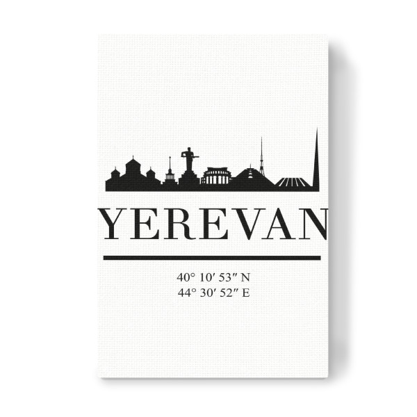 Leinwandbild "YEREVAN ARMENIA BLACK SKYLINE ART" artboxONE - Städte,Schwarzweiß,Städte / Weitere - Yerevan,Armenia,Eriwan,Hayastan