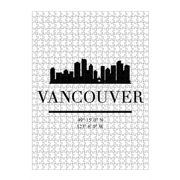 artboxONE Puzzle "VANCOUVER CANADA BLACK SKYLINE" artboxONE - Städte,Reise,Schwarzweiß,Städte / Weitere,Kartografie