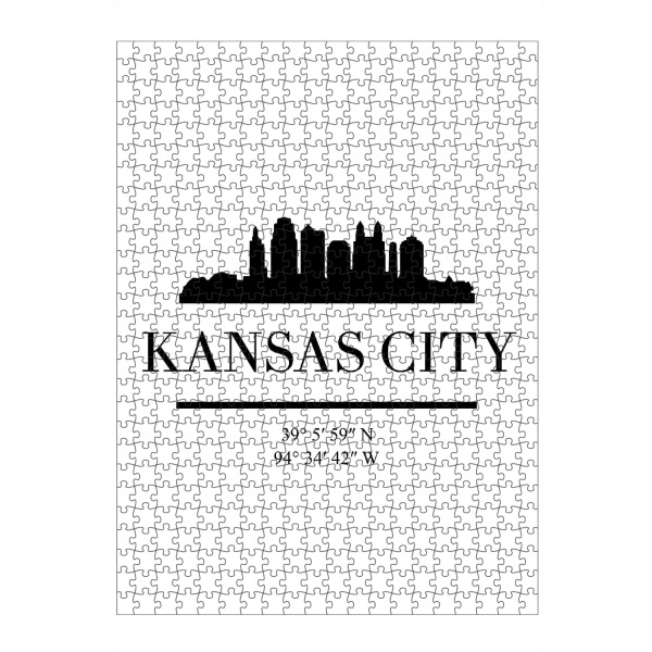 Puzzle Ravensburger "KANSAS CITY MISSOURI BLACK SKYLINE" artboxONE - Städte,Schwarzweiß,Städte / Weitere