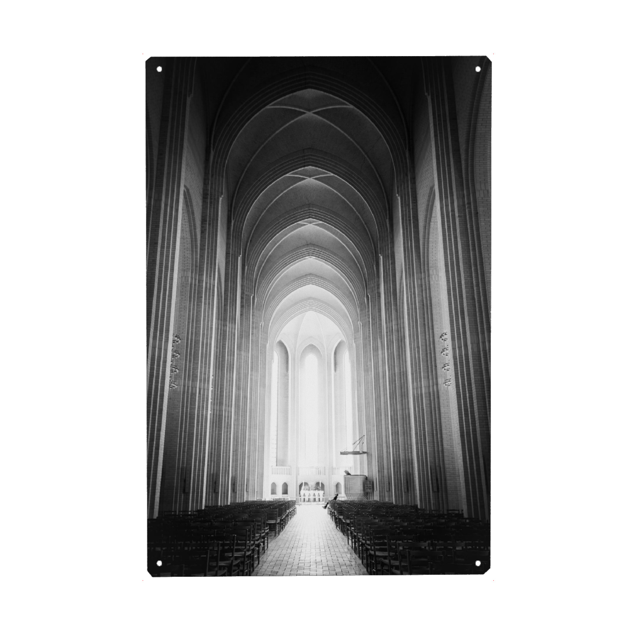 Metall Poster "Grundtvigskirken" artboxONE - Schwarzweiß,Architektur - Grundtvigskirken,Copenhagen,Church,God,Denmark - Blechschild