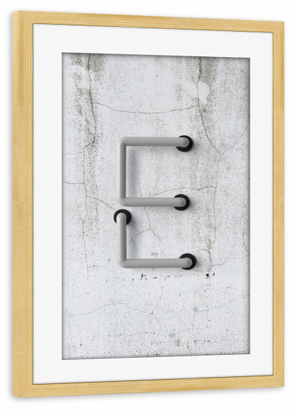 Poster mit Rahmen kiefer "Neon Alphabet Off - E" artboxONE - Buchstaben / E - Buchstabenset-neon2,Buchstabe-e,E,Abc,Neon sign,Neon art