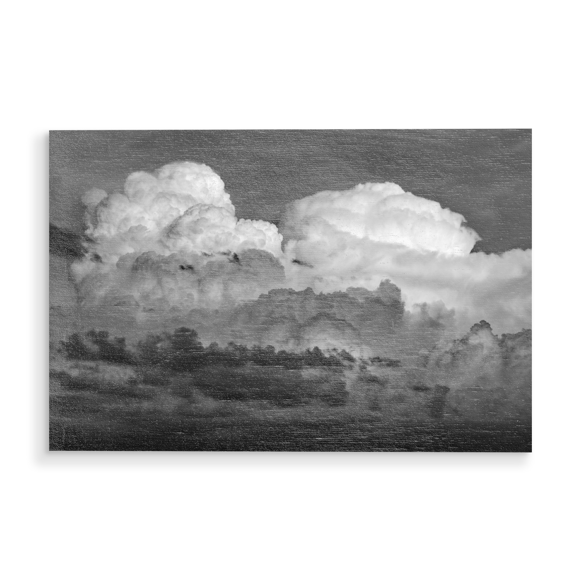 Holzbild "Gewitterwolkenformation sw" artboxONE - Natur,Schwarzweiß - Wolken,Himmel,Gewitterwolken