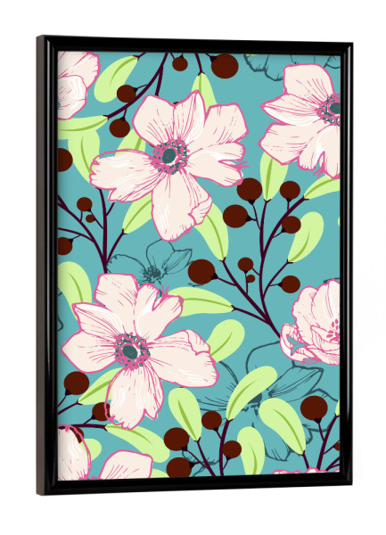 Poster mit schwarzem Rahmen "Ludic" artboxONE - Floral - Pattern,Floral,Blossom,Botanical,Flowers