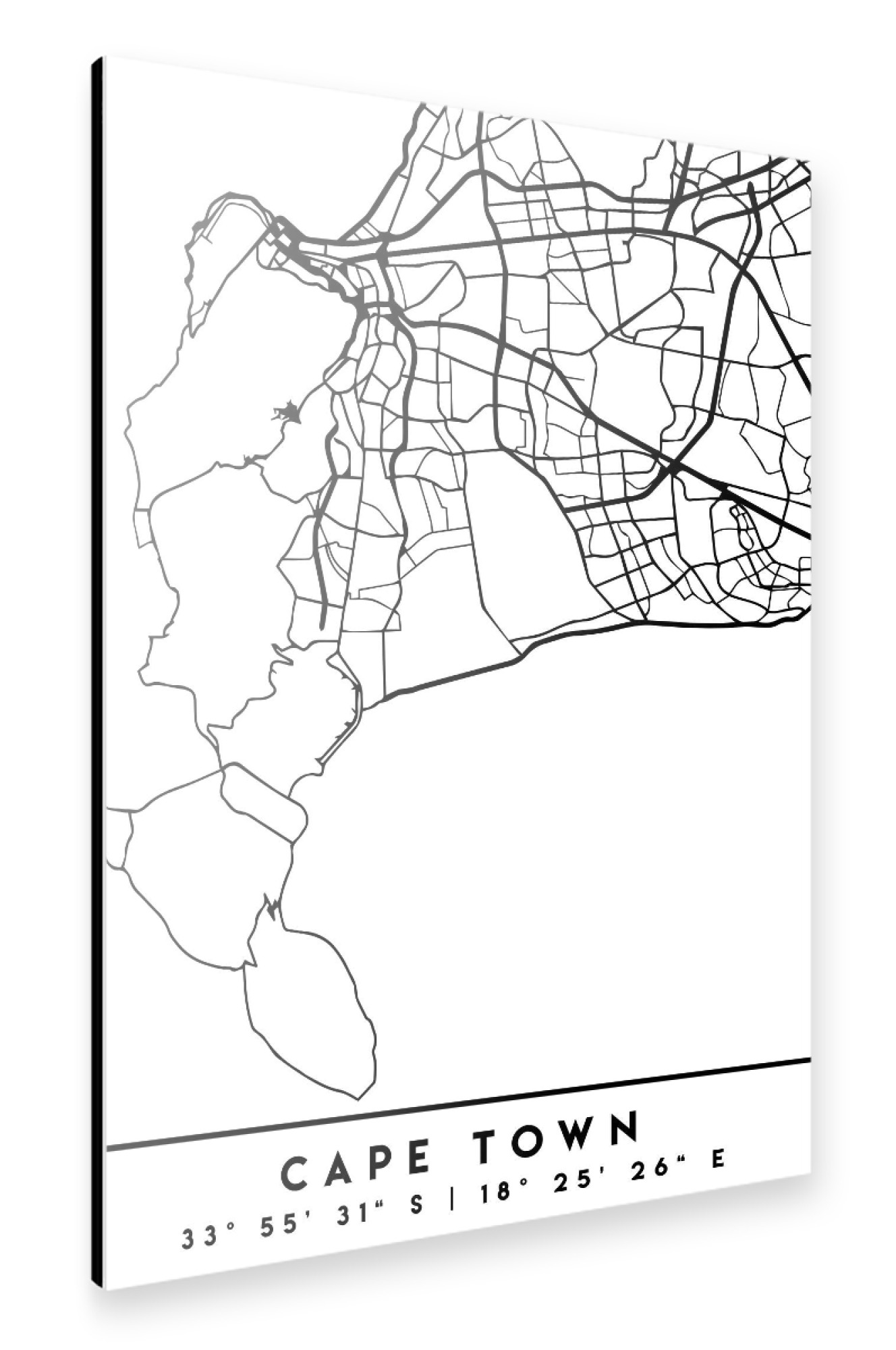 Alu-Dibond "CAPE TOWN SOUTH AFRICA CITY MAP" 30x20 cm artboxONE
