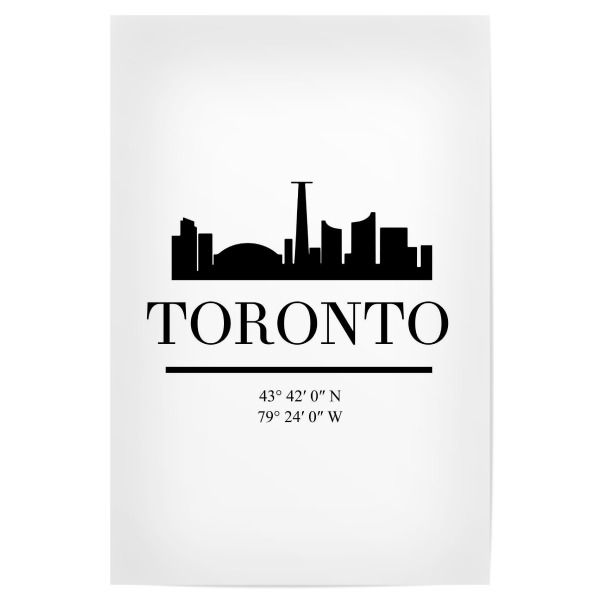 Poster "TORONTO CANADA BLACK SKYLINE ART" artboxONE - Städte,Schwarzweiß,Städte / Weitere - Toronto,Canada,Skyline,Coordinates